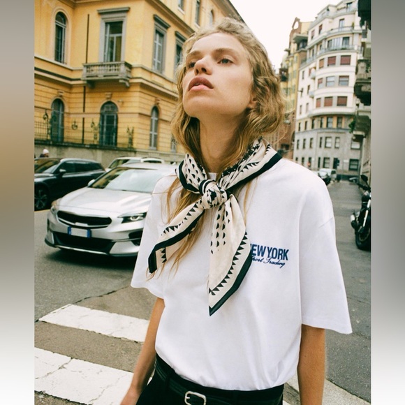 ZARA GEOMETRIC PRINT SCARF - Picture 5 of 8